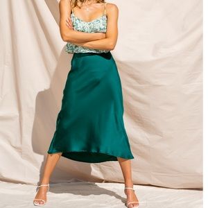 Satin midi skirt